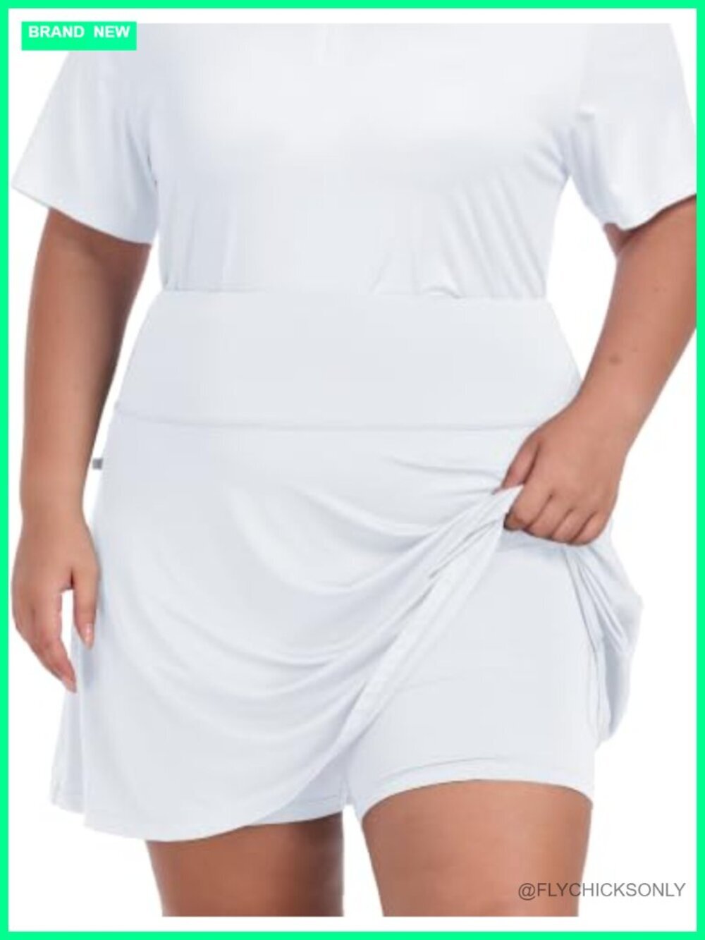 Plus Size Skorts with Pockets Tennis Golf Skirt Knee Length High Waisted